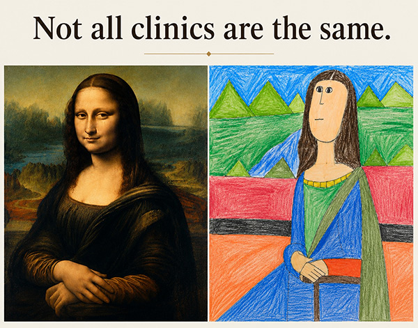 Comparison illustrating the difference between skilled and inexperienced hearing care.